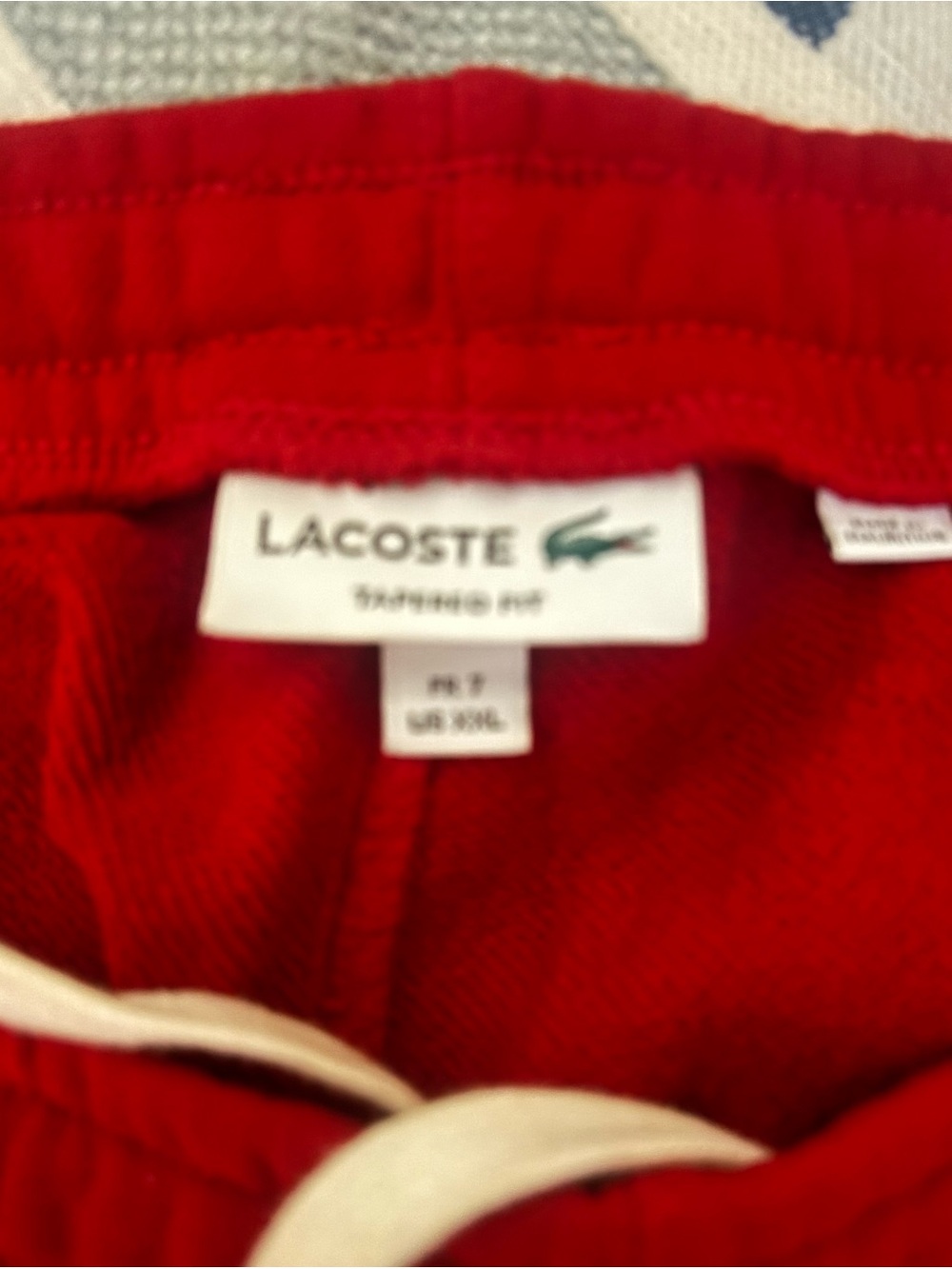 Lacoste Red Hooded Sweatshirt with Crocodile Logo - Picture 7 of 9